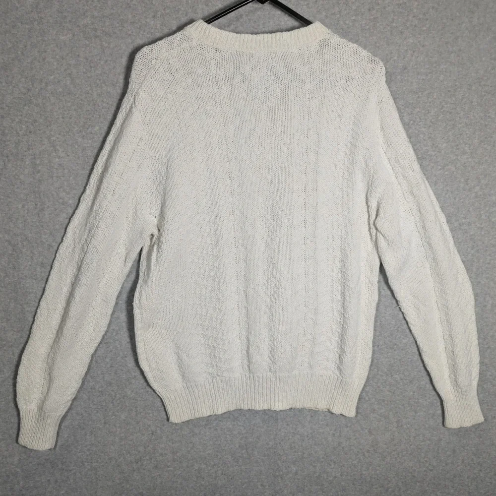Woolrich Vintage Cotton Knit Sweater‎ Mens Medium Made in USA Preppy Nautical